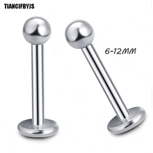 TIANCIFBYJS-Anillo de Labret Mix de acero inoxidable, 6-12mm, 100 Uds., barra para labios, mancuerna con bola, joyería para el cuerpo, Piercing 2024 - compra barato