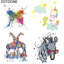 Zotoone patches coloridos de animais, patches para roupas, transferência de calor, fácil impressão por ferro doméstico, a-nível, lavável, diy e 2024 - compre barato