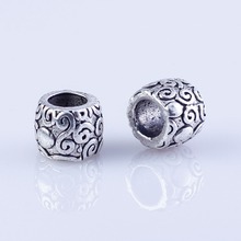 55pcs Tibetan Silver Metal DIY beads big hole round  beads fit  style European Bracelets 2024 - buy cheap