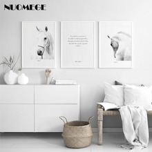 Póster de estilo minimalista nórdico para decoración del hogar, cuadro de caballo con citas de vida, imagen artística de pared de paisaje moderno para sala de estar 2024 - compra barato