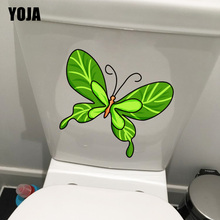 YOJA 21.8X20.6CM Cartoon Green Butterfly Fresh Wall Decor Decals Creative Cartoon Toilet Seat Stickers T1-2041 2024 - buy cheap