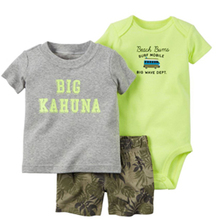 short sleeve letter T shirt tops+bodysuit+shorts camouflage for summer baby boy clothes set newborn outfit infant clothing suit 2024 - buy cheap