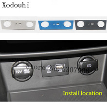 Car Control Socket Charge USB Cigarette Smoke Lighter Switch Frame Stick Trim For Hyundai Kona Encino Kauai 2017 2018 2019 2020 2024 - buy cheap