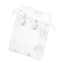 100Pcs 9x12cm Mixed white Butterfly Bags Wedding Party Decoration Drawable Packaging Bags Jewelry Candy Organza Bags & Pouches 2024 - buy cheap