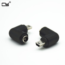 Mini adaptador usb 5pin macho para dc, adaptador de energia 5.5 2.1mm para carregar carregador, ângulo direito conector tipo 90 graus 2024 - compre barato