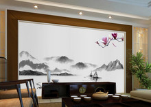 Papel de parede personalizado, paisagem chinesa, jade orquídea, restaurante, sala de estar, tv, quarto, murais de parede 3d 2024 - compre barato