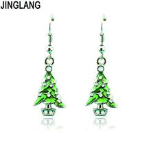 Jinglang moda encantos brincos banhado a prata balançar liga árvore de natal declaração brincos para jóias femininas 2024 - compre barato