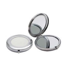 Blank Compact Mirrors DIY Portable Metal Makeup Mirror 2X Magnifying  Silver  5pcs/Lot #18410 2022 - buy cheap