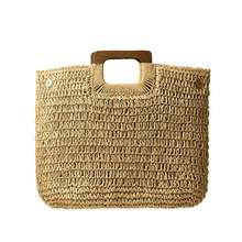 Bolso de mano tejido de paja de Estilo bohemio para mujer, bolsa de mano de playa de gran capacidad, portátil, a la moda, novedad de 2019 2024 - compra barato