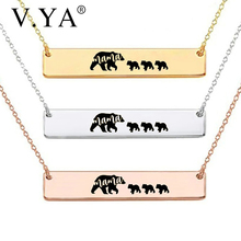 V.YA Simple Fashion Stainless Steel Pendant Engraved "Mama Bear"And Animal Necklace/Chain For Mom And Children Best Jewelry Gift 2024 - buy cheap