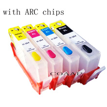 Cartucho de tinta recargable 364 con chip ARC para impresora HP 364, Photosmart B010A, B110A, B110C, B110E, B109A, B209, B210, paquete de 4 Uds. 2024 - compra barato