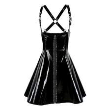 New Style Sexy Lady PVC Leather Latex Dress Black Latex Exotic Dress Bodycon Catsuit Bondage Clubwear Dress Pole Dance Costume 2024 - buy cheap