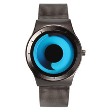 2019 Quartz Women Ladies Gradient Color Vortex Fish Shape Watch Stainless Steel Watches Luxury Men WristWatch Relogio Feminino 2024 - buy cheap