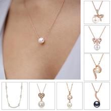 ZHOUYANG ожерелье с подвеской из искусственного жемчуга для женщин модные ювелирные изделия Цвет Розовое золото 2019 2024 - купить недорого