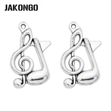 JAKONGO Antique Silver Plated Music Sign Charms Pendant fit Jewelry Making Bracelet DIY Craft 21*13mm 20pcs/lot 2024 - buy cheap