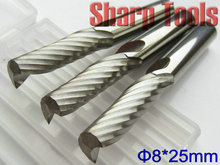 8*25MM Single Flute CNC Millinging Tool Spiral Cutting Bits for Wood Acrylic Router Machine 5pc Solid Carbide Milling Cutter Set 2024 - buy cheap