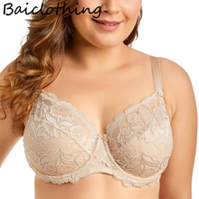 Sutiã feminino com cobertura total, sem arame, lingerie preta plus size 44 b c d dd e f g h 3 cores 2024 - compre barato