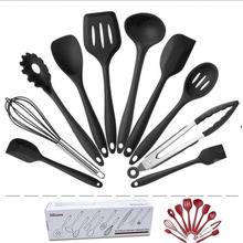 Color box Silicone kitchenware 10 pieces set non-stick pot set kitchen tool baking utensils Common kitchen utensils 2024 - buy cheap