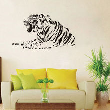 Adesivos de parede imitação de tigre, adesivos para decoração de casa e sala de estar, decalques de parede em vinil colorido, citações, 3d, adesivos de parede tiger sa139 b 2024 - compre barato