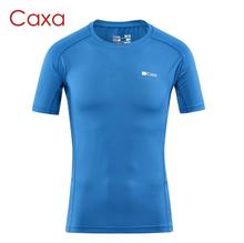 Caxa Мужская Спортивная дышащая рубашка с коротким рукавом и вырезом лодочкой для фитнеса, бега, быстросохнущая одежда, быстросохнущая футболка, топы 2024 - купить недорого