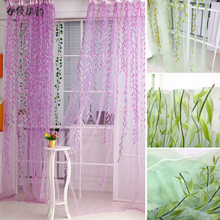 New 3d Window Sheer Curtains for Living Room cortinas curtains for Bedroom Kitchen Sheers Curtains Willow Leaf Tulles Wholesale 2024 - buy cheap