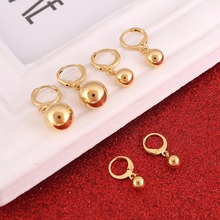Pendientes de oro de Color dorado para mujer y niña, aretes de bola redonda africana, joyas de Nigeria 2024 - compra barato