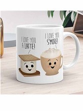 Caneca engraçada-eu te amo um latte eu te amo smore more-amor canecas com ditos casal comida puns feliz dia dos namorados presente, 11oz cerami 2024 - compre barato