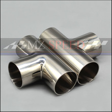 51mm 2" 57mm 63mm 76mm OD Sanitary Weld  T-typeThree links Pipe 304 stainless steel car exhaust pipe muffler welded pipe 2024 - buy cheap