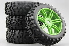 Neumático todoterreno para Buggy, llanta verde oscura de 7 radios, apta para 1:8, 1/8, 1/8, 22038 + 26019, 4 Uds. 2024 - compra barato