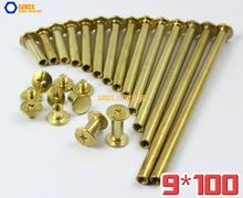 15 Pieces 9 x 100mm Brass Plated Chicago Screw Stud Rivet Belt Strap Fastener (5mm Shank Diameter) 2024 - buy cheap