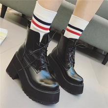 2021 spring and autumn high-heeled Martin boots waterproof platform with thick-soled high-heeled boots women's boots 2024 - buy cheap