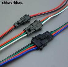Shhworldsea conector jst de 30 pares, conector 2 3 4 pinos 2x10cm 2 pinos macho/fêmea sm cabo rabo de porco para condutor de luz 2024 - compre barato