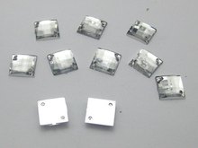 Botón de diamante de imitación cuadrado acrílico, transparente, 10mm, 200 2024 - compra barato