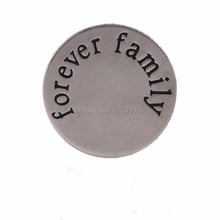 New Design 22mm "Forever Family" Stainless Steel Plate Word Floating locket charms Jewelry fit Glass Living locket Wholesale 2024 - buy cheap