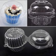 100 Clear Cathead Cupcake Plastic Bowl Cake Case Muffin Pod Dome Container 2024 - buy cheap