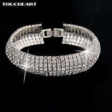 TOUCHEART Fashion Wedding Charm Bracelets&Bangles For Women Vintage Crystal Silver color beads Chain Bracelet Femme SBR140158 2024 - buy cheap