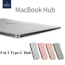 WIWU Thunderbolt USB 3.0 for Macbook Pro Air Type C Hub 5 in 1 USB Hubs Notebook Computer Cable for Macbook 12 Hub Connector USB 2024 - buy cheap