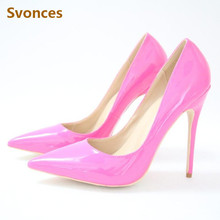 Fashion Office Lady Pumps Woman Shoes Pink Patent Leather Party Wedding Shoe High Heel Brand Sexy Stiletto Sandals Zapatos Mujer 2024 - buy cheap
