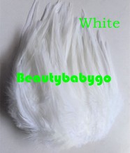Rooster feather: 1000pcs White color chicken feather 15-20cm/6-8" cock neck feather Factory sales 2024 - buy cheap