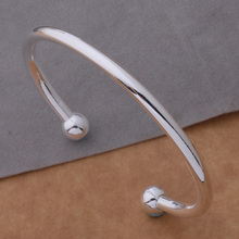 High Quality Gorgeous AB049 Hot Sale High Quality Silver Plated Fine Jewelry Wholesale Charms Fashion Round Head Bracelet Bangle 2024 - buy cheap
