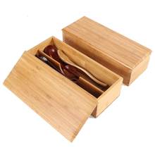 Caja de bambú ecológica para el hogar, vajilla de estilo japonés, palillos, cuchara, almacenamiento en caja de madera 2024 - compra barato