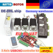 From DE/free VAT warehouse 3 aixs USBCNC NEMA23 425oz-in,112mm,3A (Dual shaft ) stepper motor & 2740C DRIVER CONTROLLER CNC kit 2024 - buy cheap