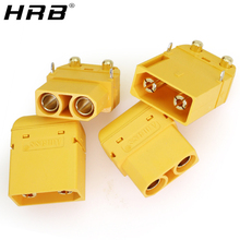 Conector fêmea e masculino amass xt90pw, 2 peças, 4 peças, latão, dourado, plug de broca, para rc, bateria de lipo, pcb, conector de placa, peças 2024 - compre barato