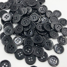 100 pcs 18MM Black Color 4 Holes Flatback Plastic Buttons Shirt Buttons Apparel Sewing Accessories PT244 2024 - buy cheap