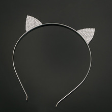 Cute Cat Ear Hairbands Girls Lovely Headbands Hair Accessories Fashion Siver Rhinestone Hairband Metal Sparkling Crown Crystal 2024 - buy cheap