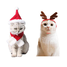 2022 Pet Christmas Hat Pet Dog Cat Xmas Christmas Headwear Elk Reindeer Antlers Headband Christams Decor Hat Apparel 3 2024 - buy cheap