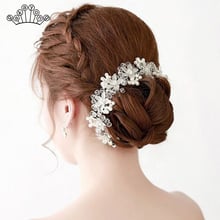 Wedding Hairband Hair Jewelry Pearl Acrylic Flower Tiaras Bridal Wedding Hair Accessories Fashion Jewelry Womens Accessories 2024 - buy cheap