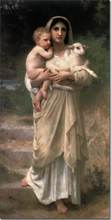 Оптовая продажа картин # хорошее качество # высшее Искусство # Дева Мария с Христом и овцой картина маслом на холсте -- хорошо 36 дюймов 2024 - купить недорого