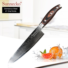 SUNNECKO 8" Chef Knife Multiplayer Damascus Japanese VG10 Steel Blade Kitchen Knives Pakka Wood Handle Meat Fruit Cutting Tool 2024 - buy cheap