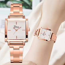 Кварцевые часы с квадратным циферблатом для женщин, роскошный простой браслет из нержавеющей стали, женские часы, модные спортивные часы в подарок 2024 - купить недорого